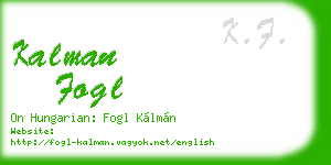 kalman fogl business card