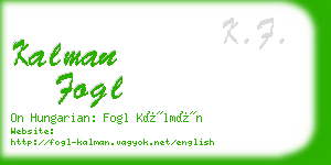 kalman fogl business card